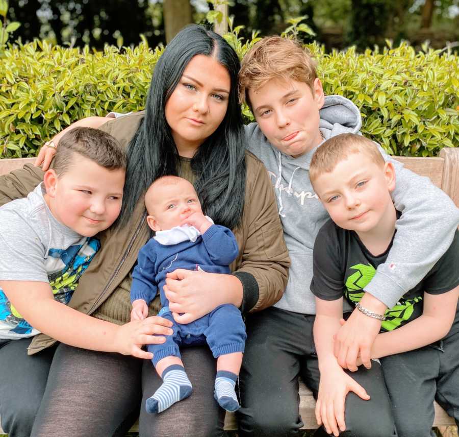 Mom of five takes photo of all her babies, ages varying widely