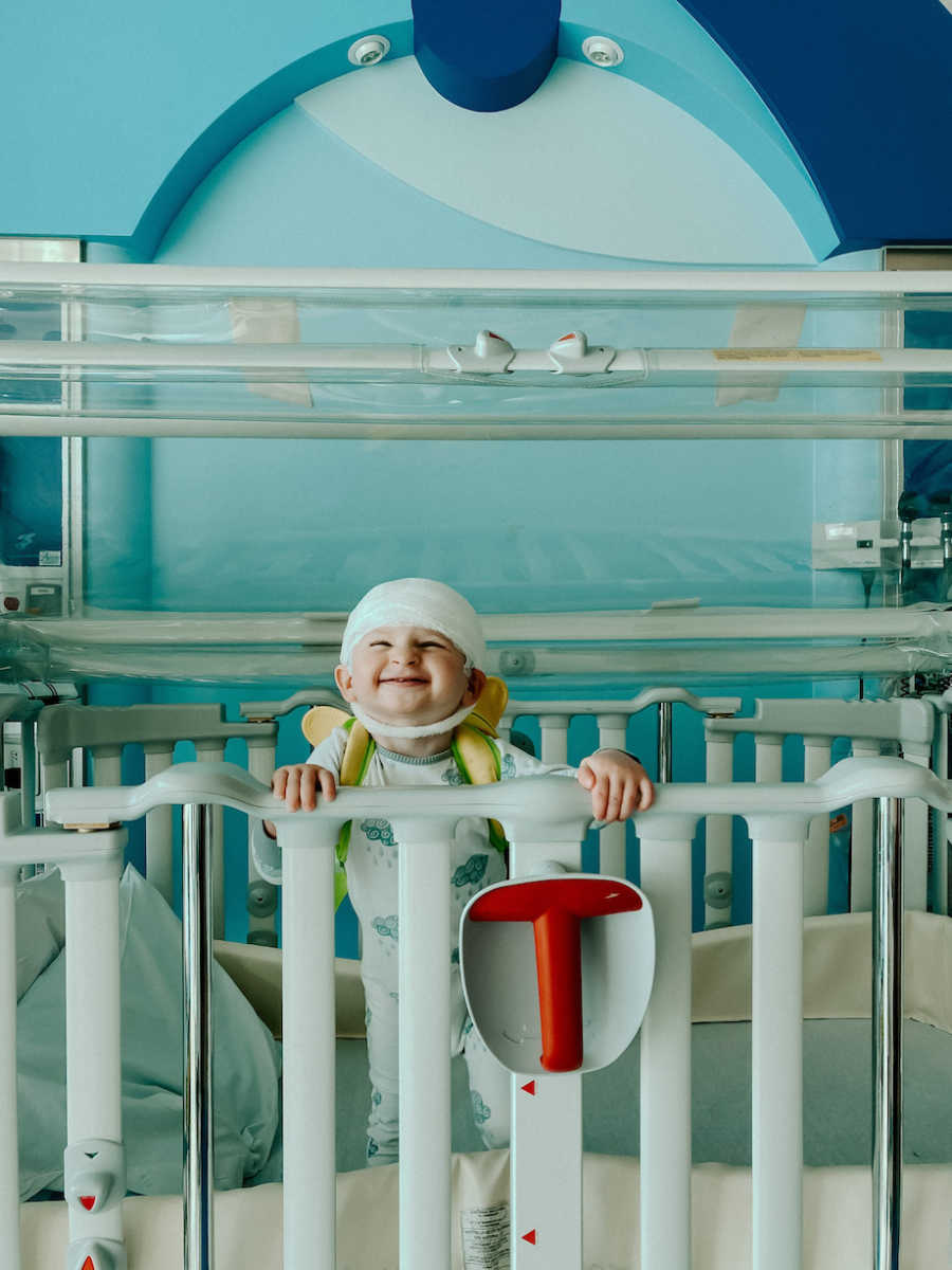 Baby being tested in hospital