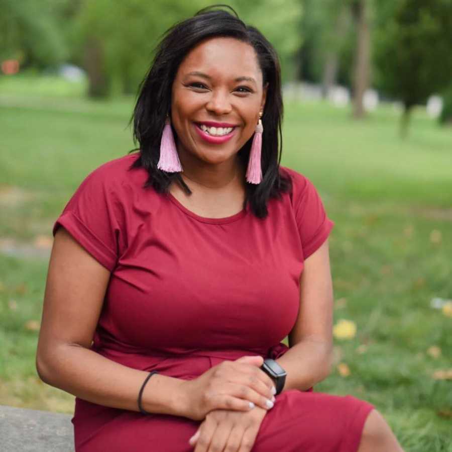 Professional photo of woman in red dress