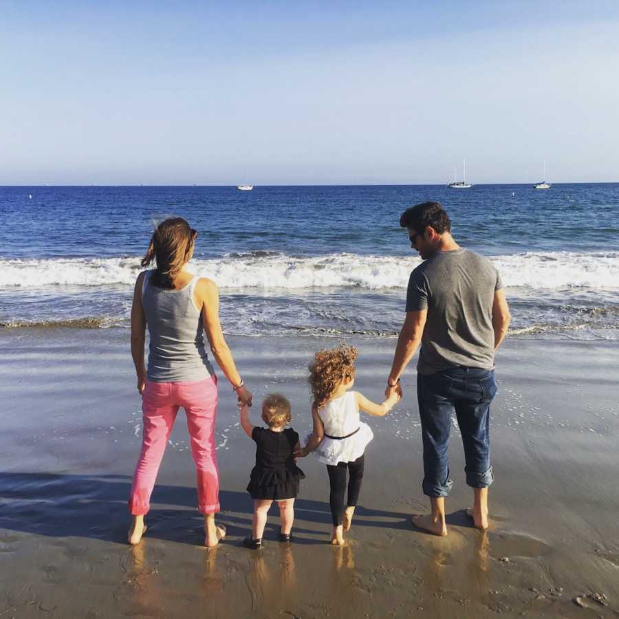 family portrait on beach