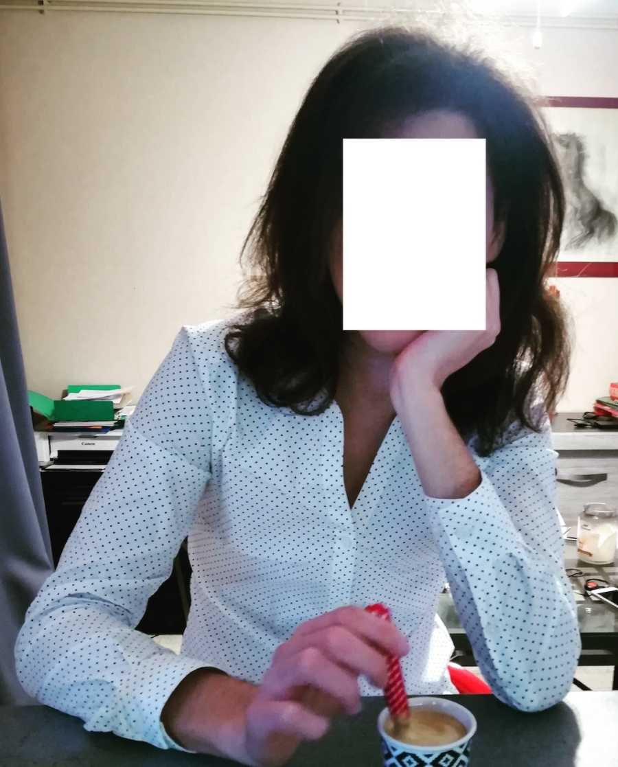 transgender woman in blouse