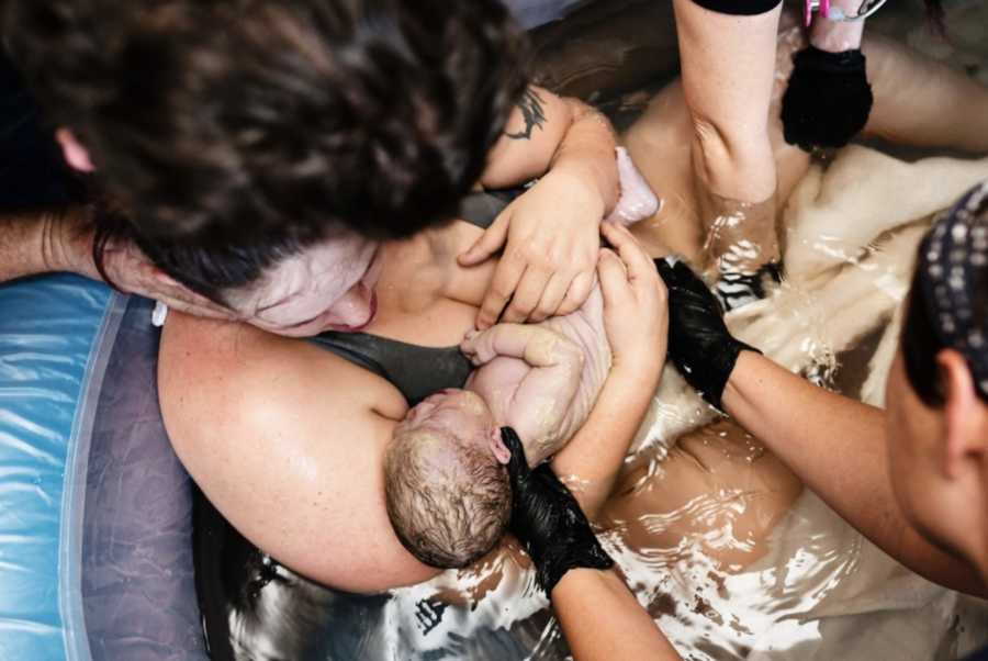 woman in birthing tub