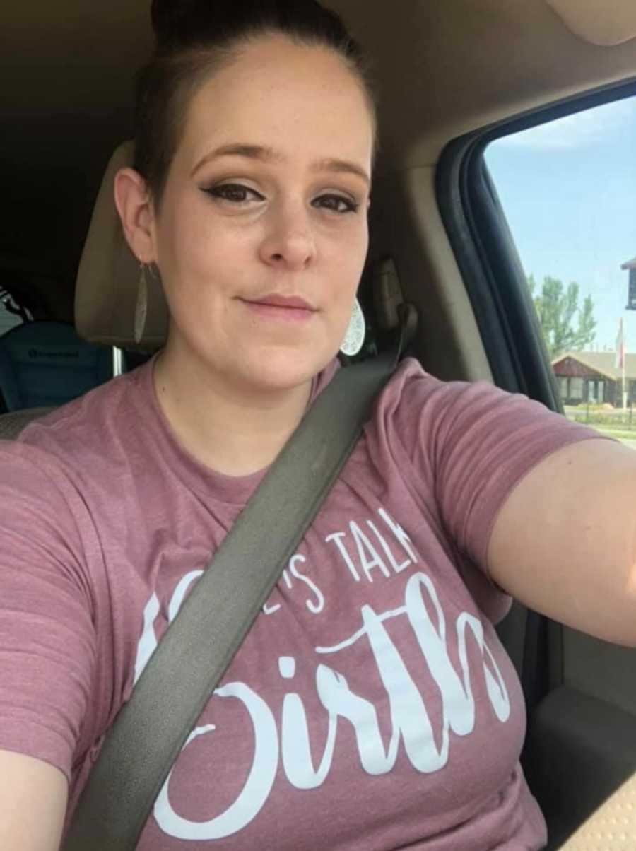 selfie of woman in her car