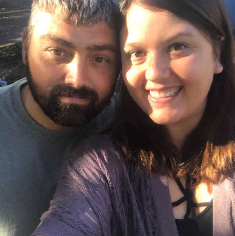 woman and husband taking a selfie