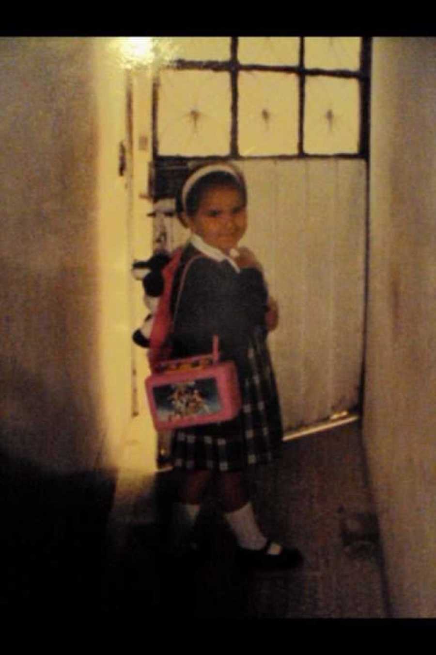 Photo of young girl going to school