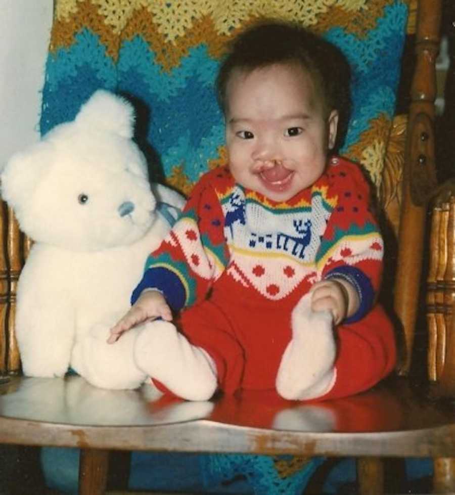 baby boy with teddy bear