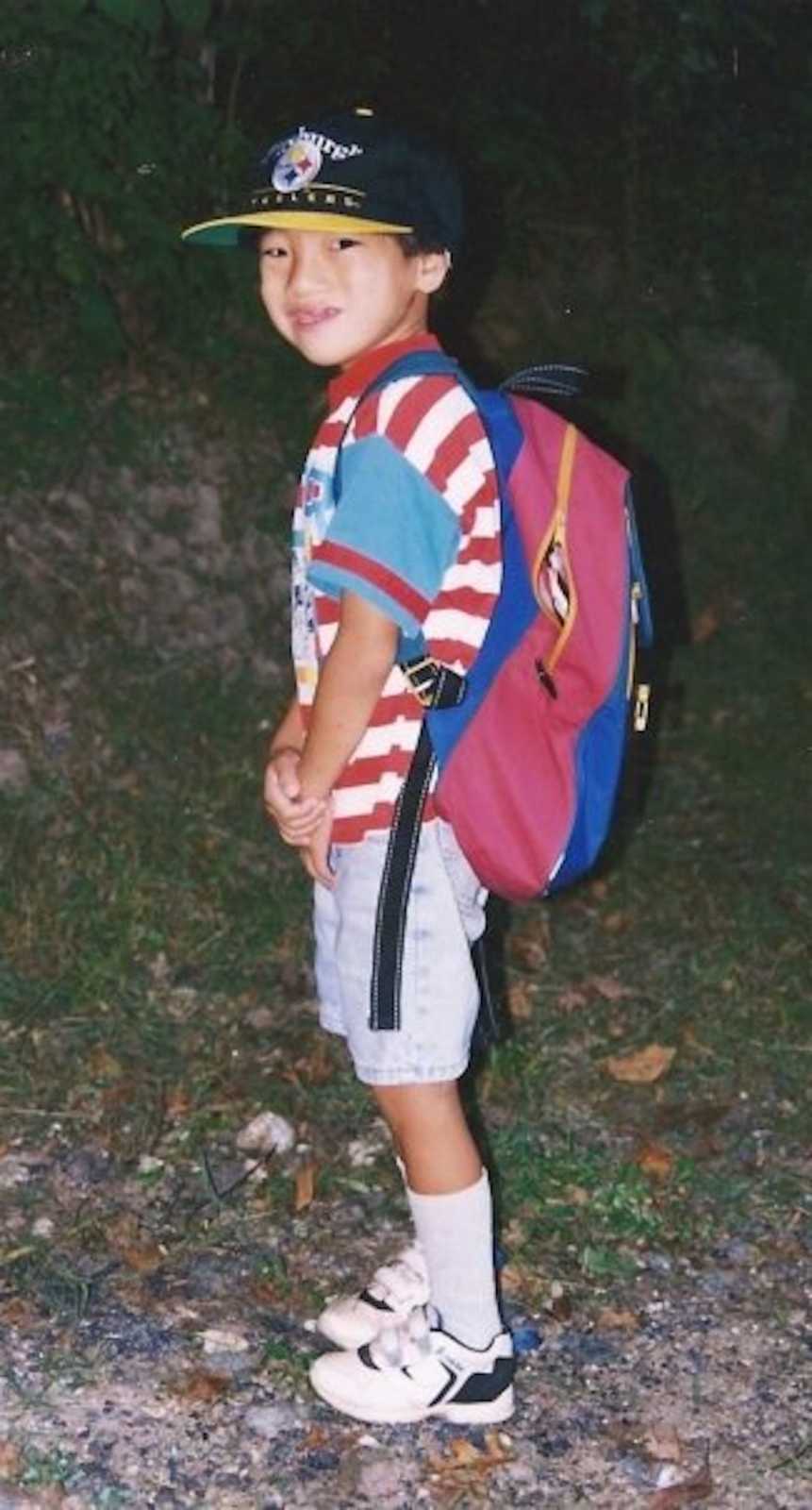 boy in a backpack