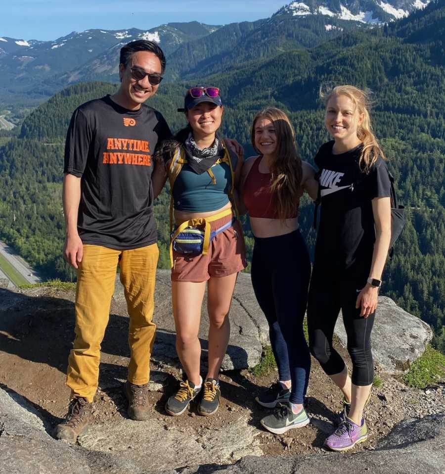 group of teenagers on mountain