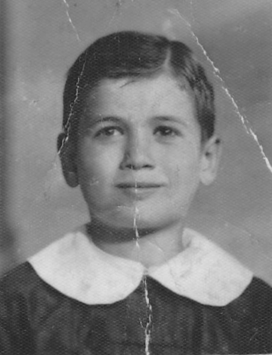 Young boy in school uniform