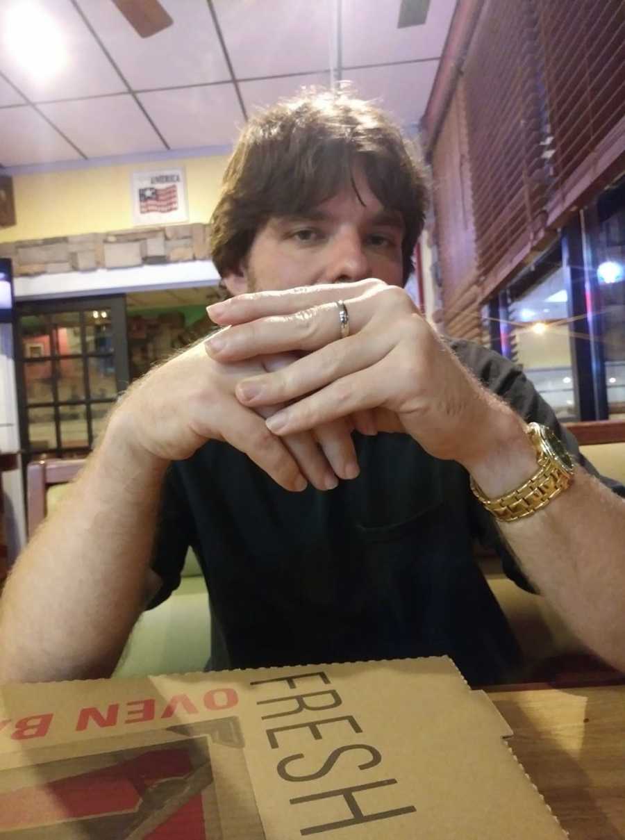 Young man in a restaurant