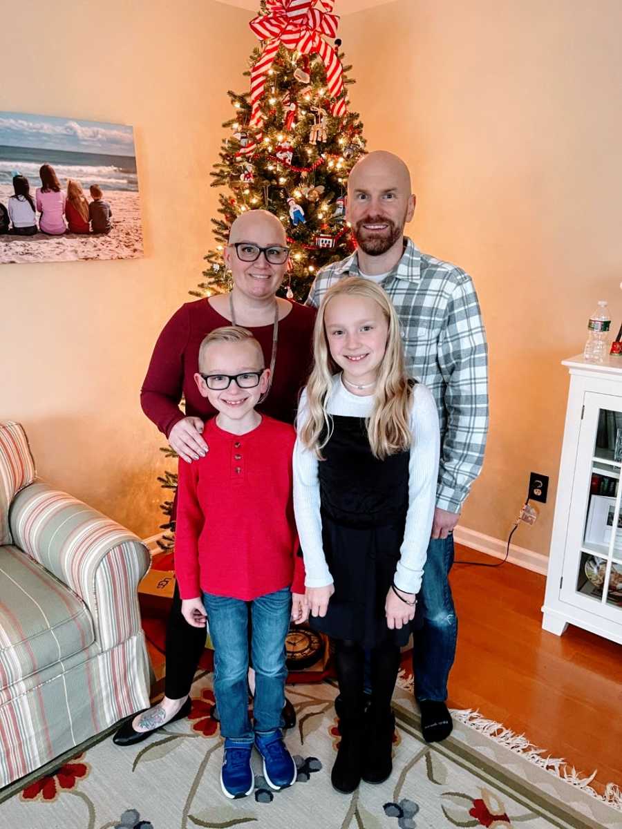 Family of four celebrate Christmas despite mom's battle with cancer