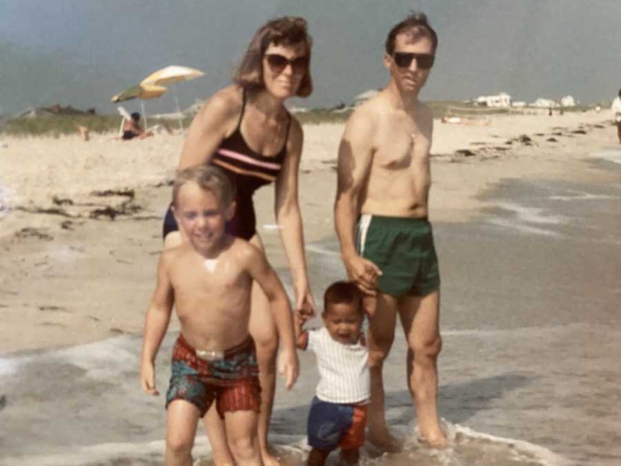family photo at the beach