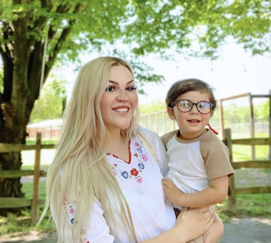 mom and her son at the park