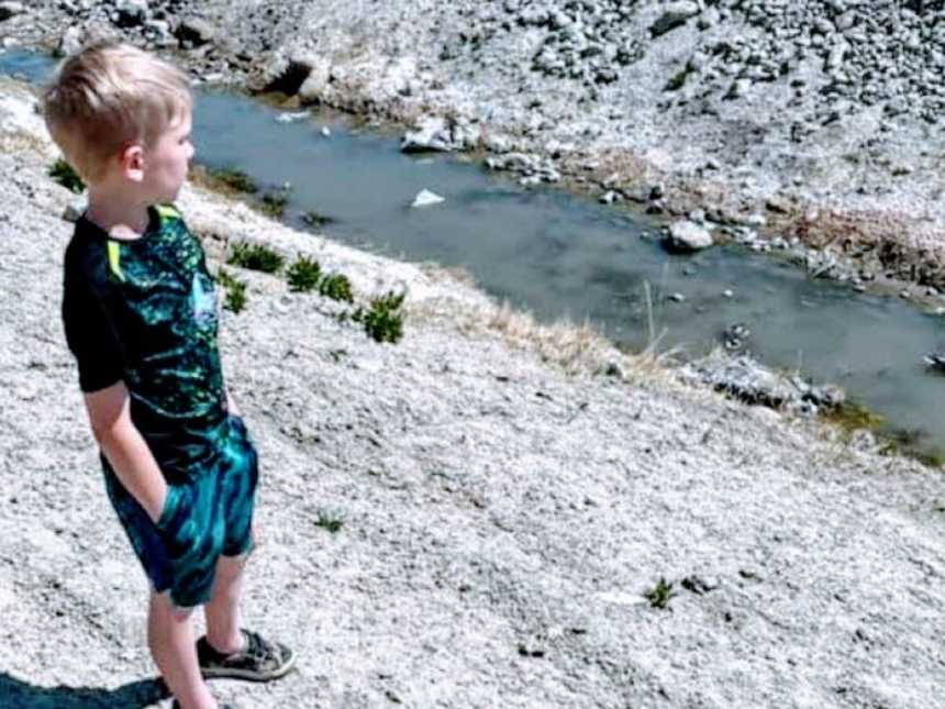 Mom snaps photo of young boy with hidden disability marveling at the scenery