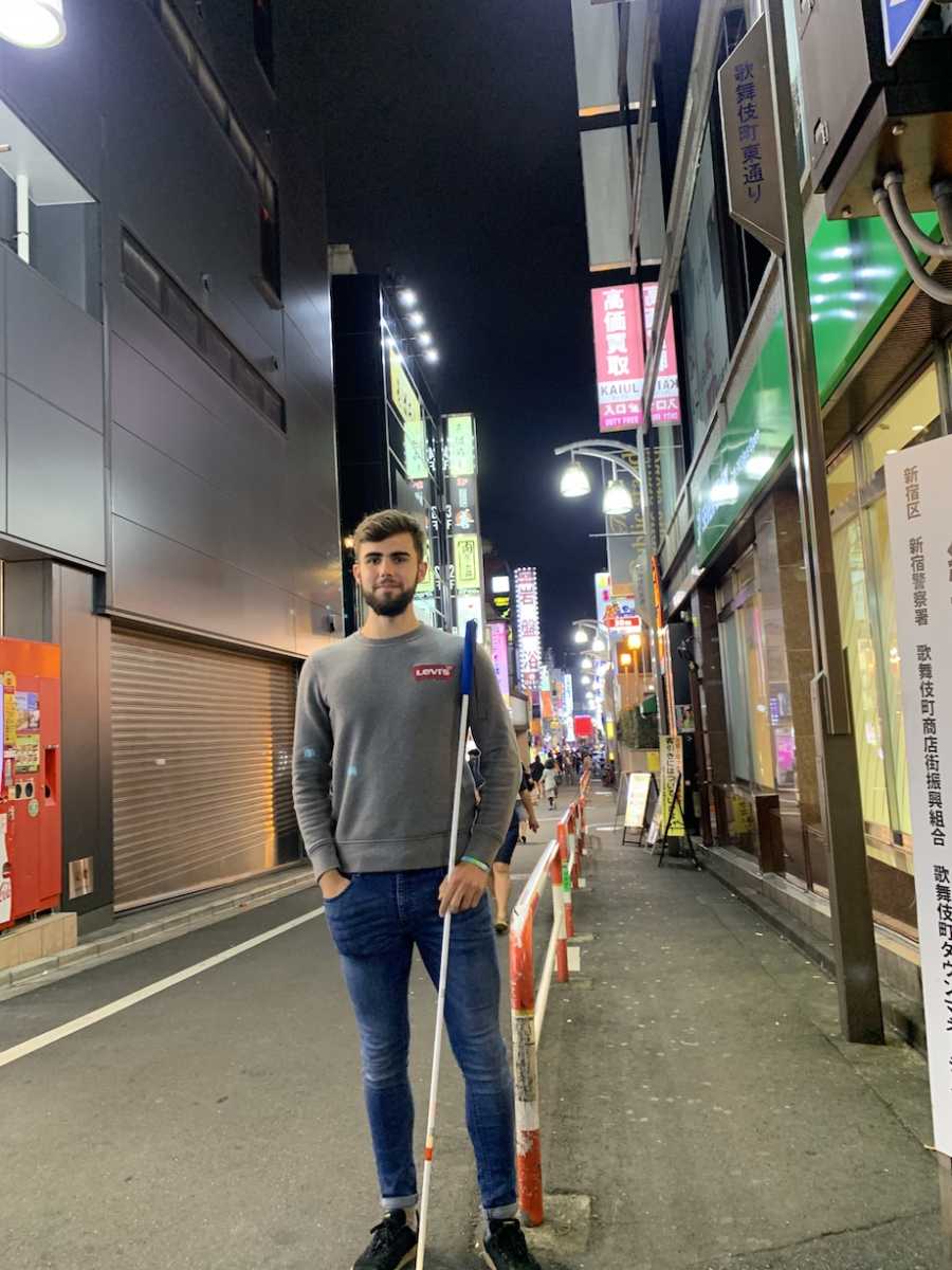 Man using cane