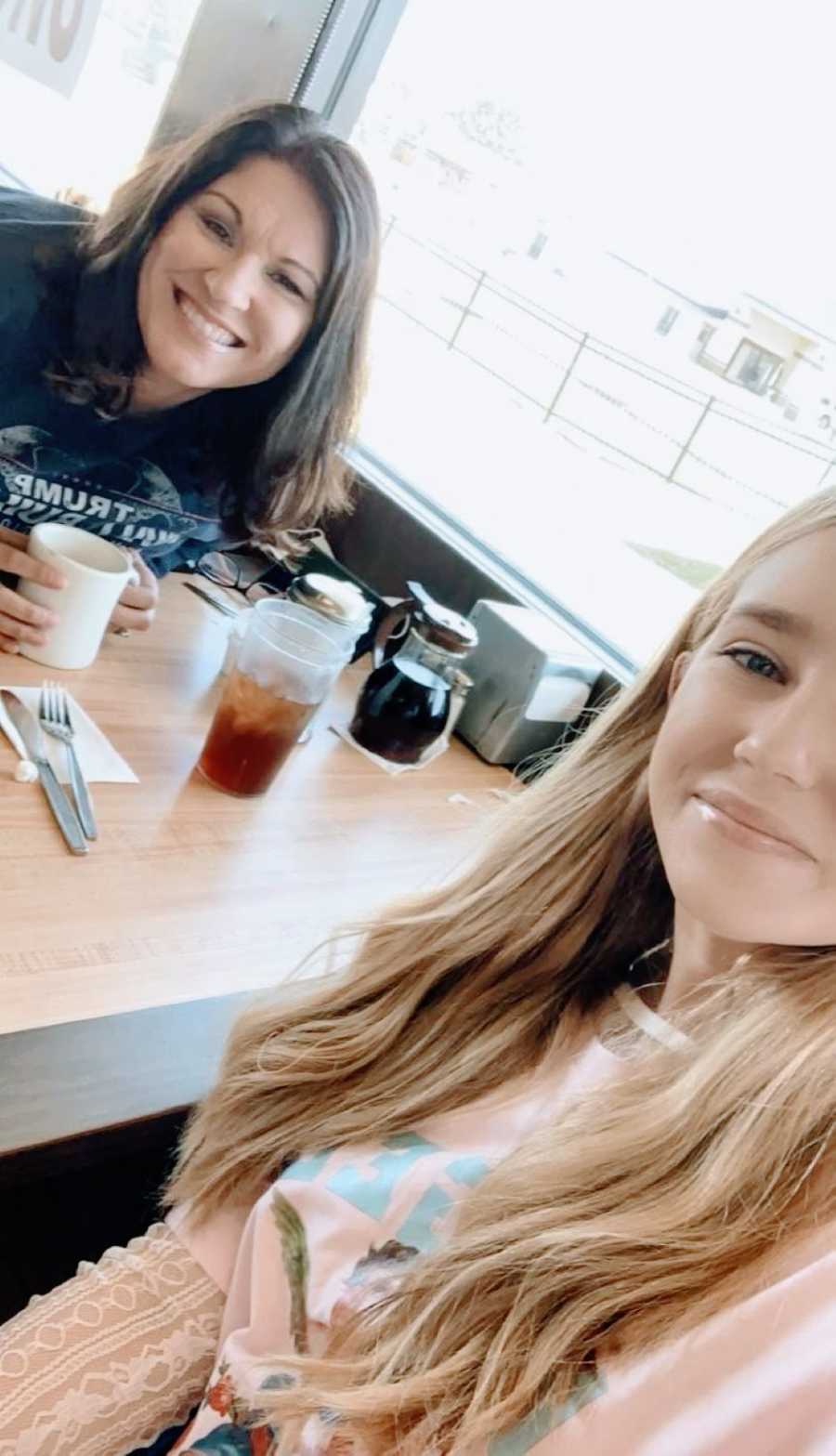 Mom enjoys a nice breakfast out with her daughter