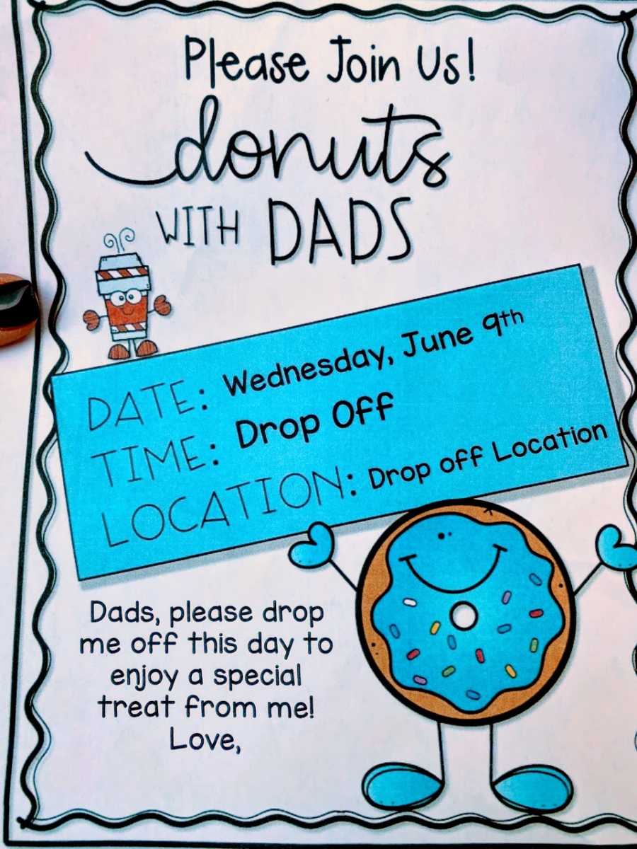 Single mom takes a photo of a paper detailing a Father's Day school event