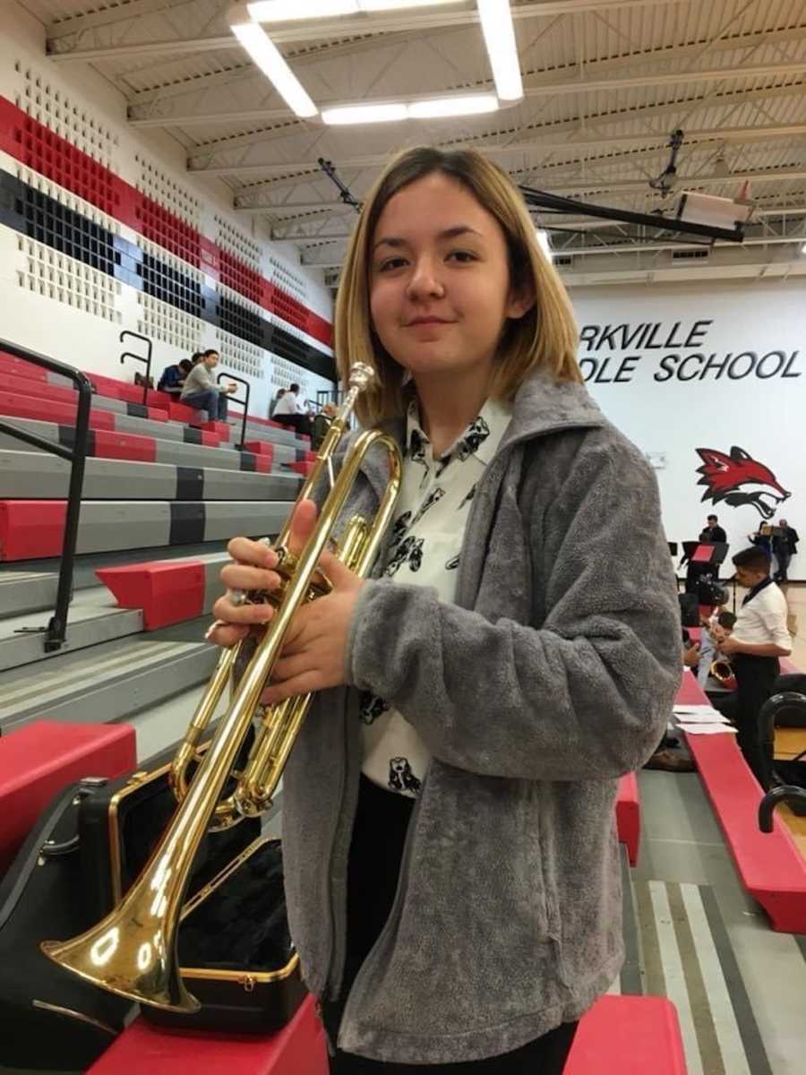 teenager with trumpet