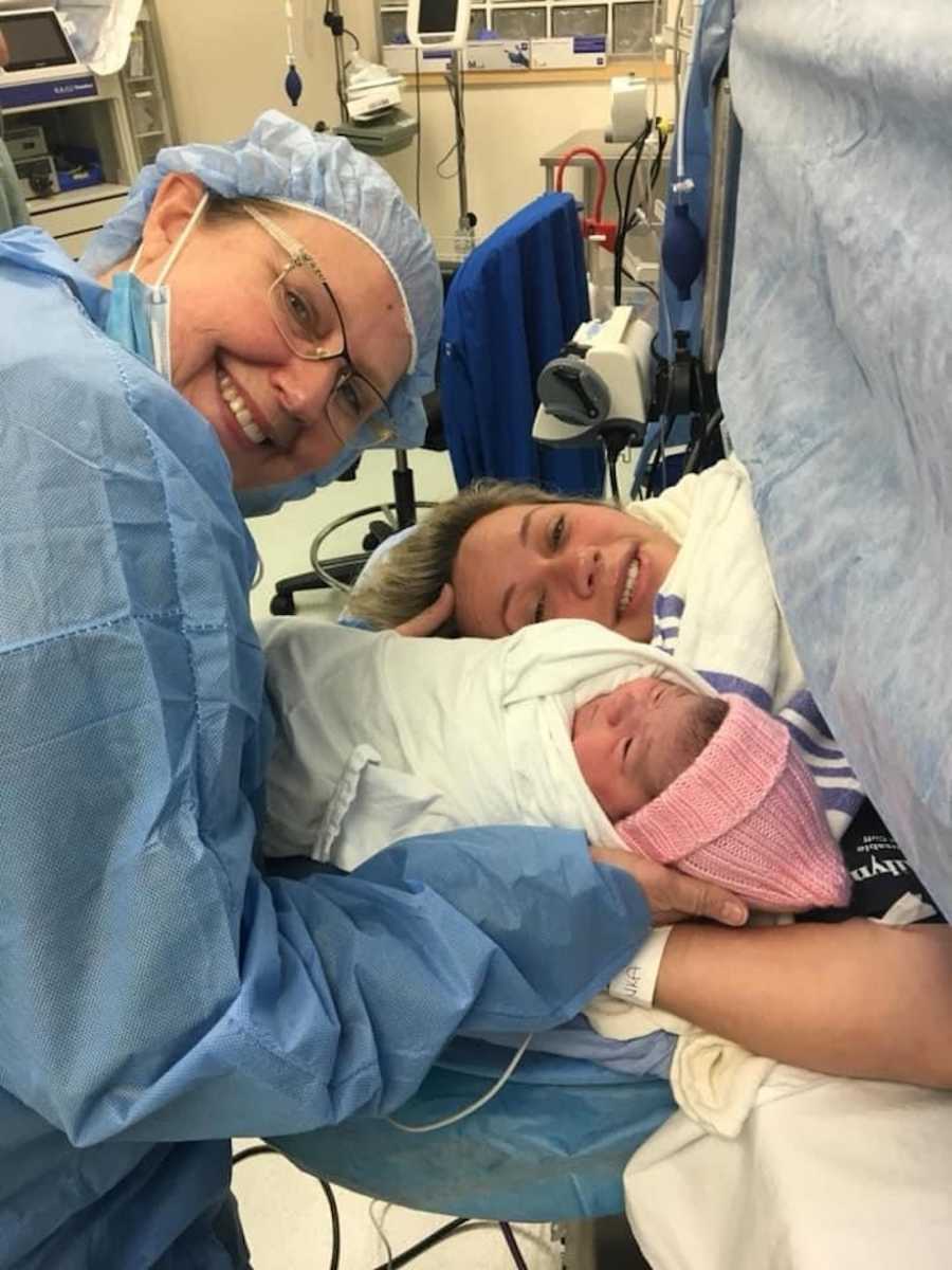 Welcoming daughter via c-section