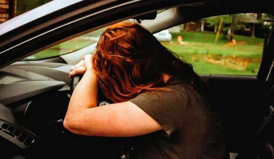 Woman with OCD battles intrusive thoughts while trying to drive