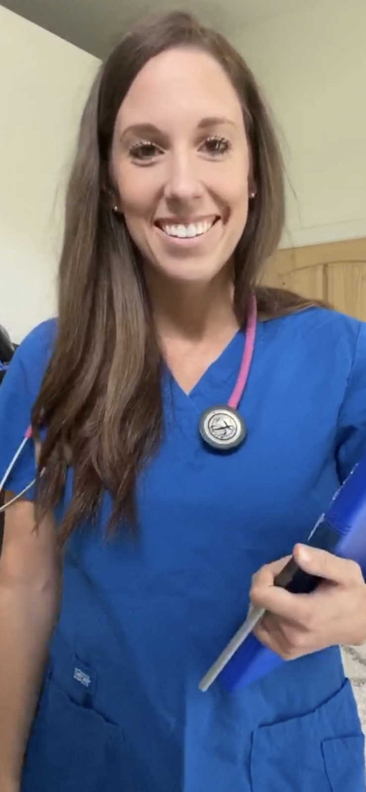 woman in nursing scrubs