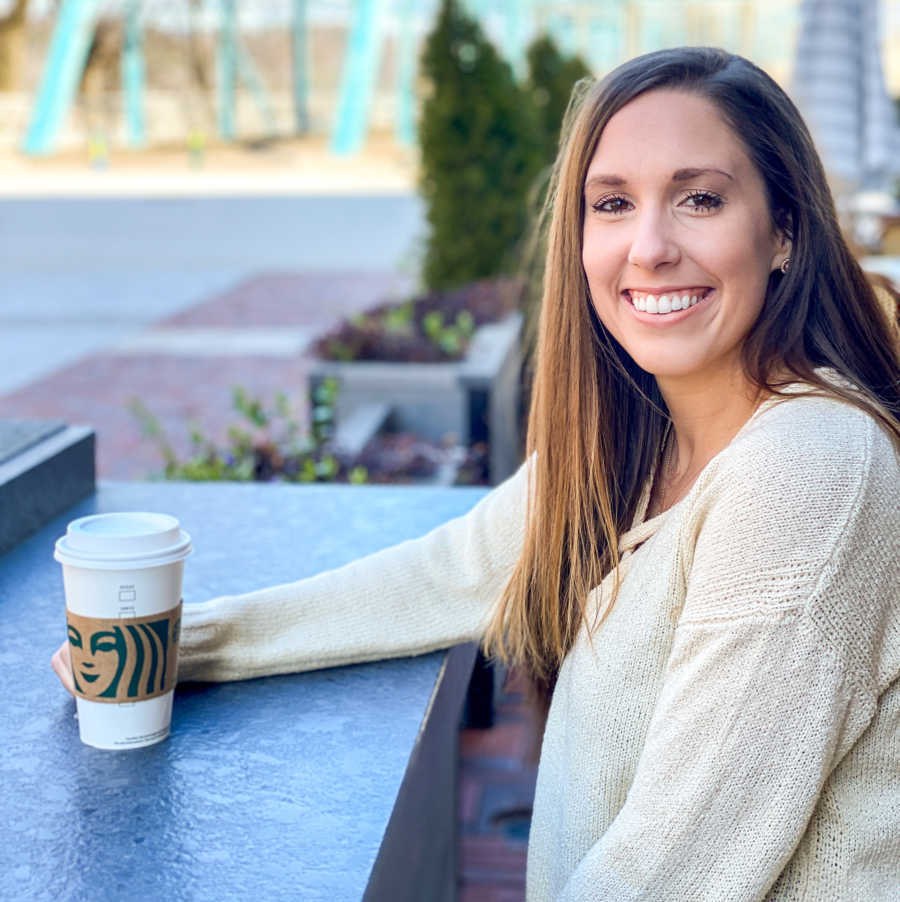 woman drinking Starbucks