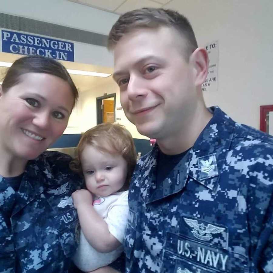 Military couple with daughter