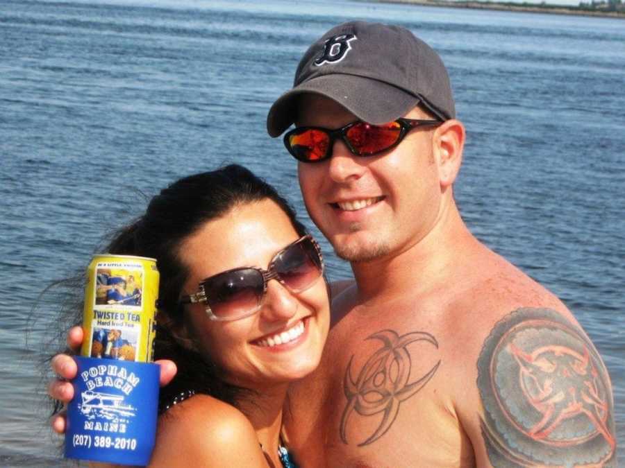 husband and wife drinking