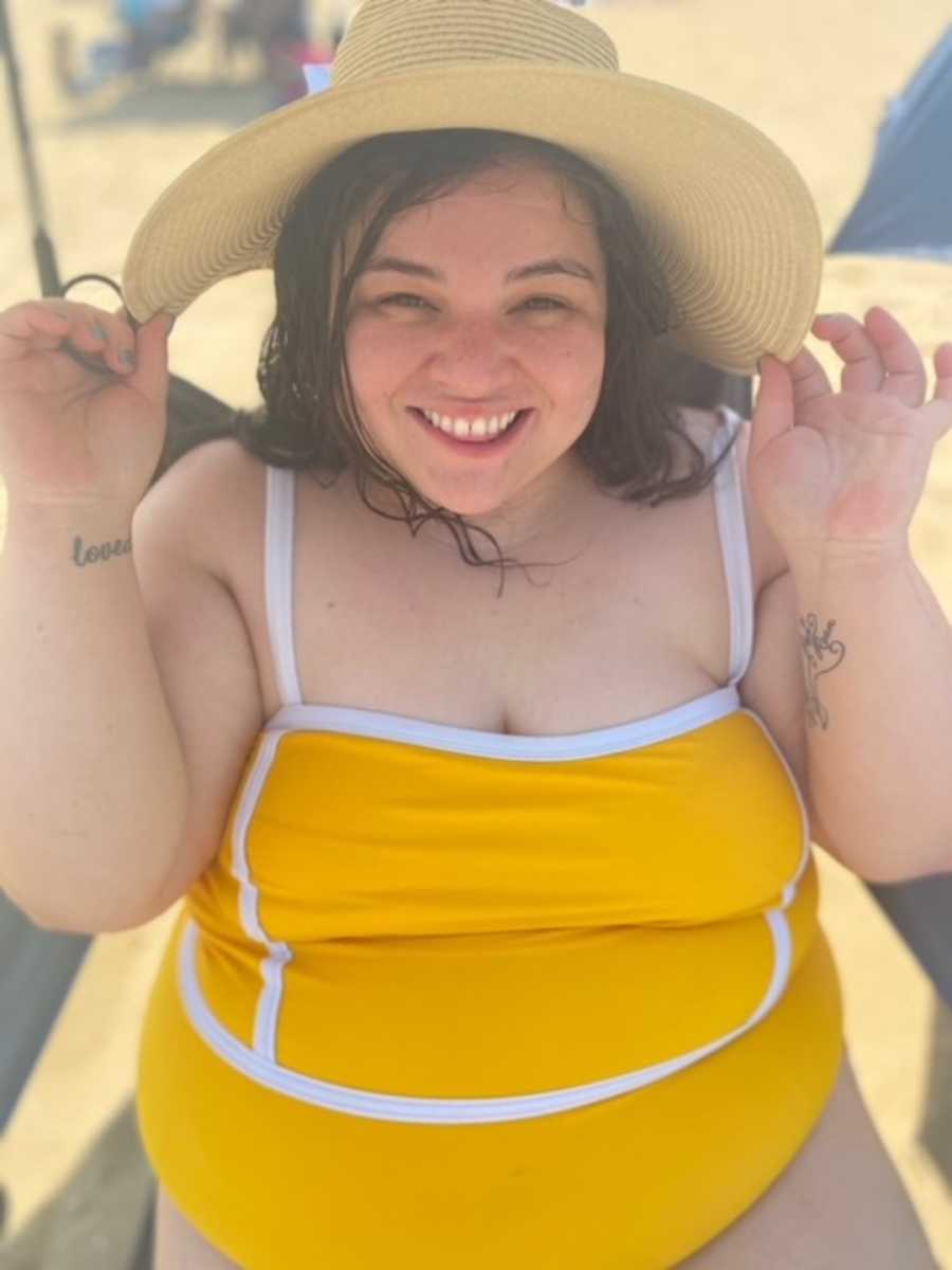 girl in yellow bathing suit
