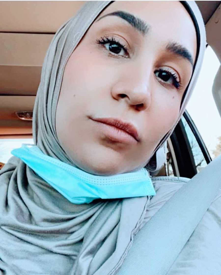 Burnt out mom takes a car selfie in between running errands