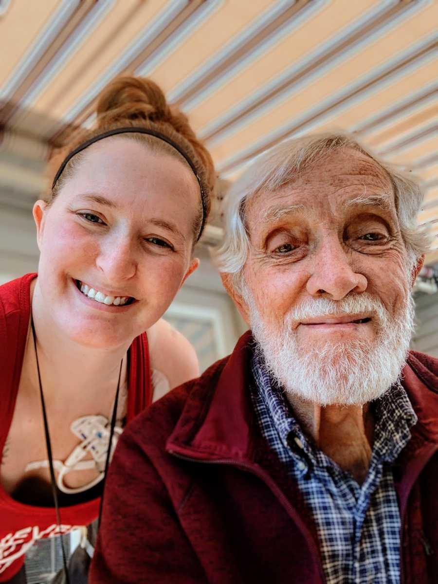 A disabled woman and her grandfather