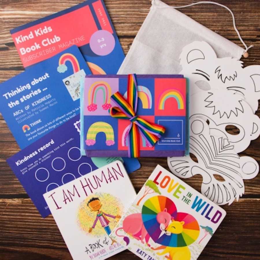 Colorful book club mail packaging