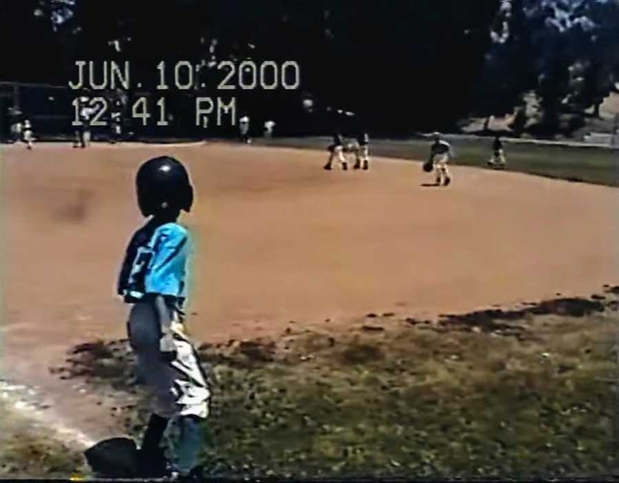 Photo of a young child's baseball game