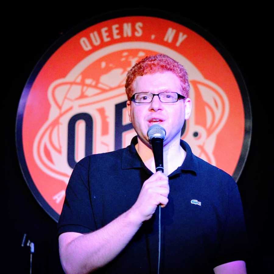 A stand-up comedian with social anxiety performs on stage