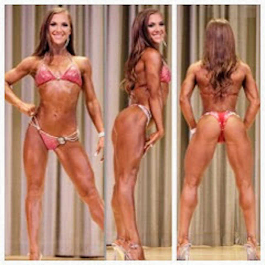 Photoset of woman in bikini bodybuilding competition