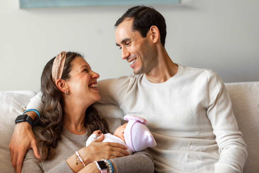 couple with their baby