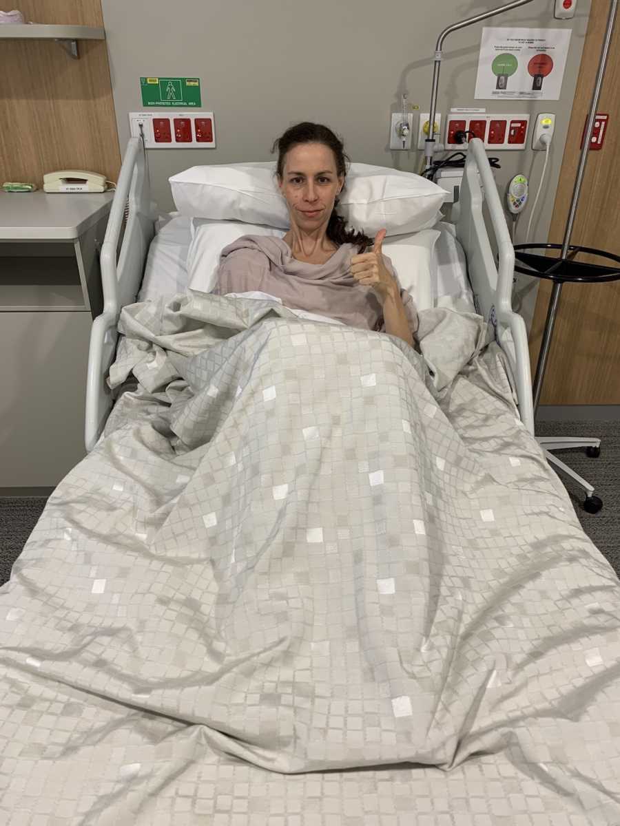 woman in hospital bed