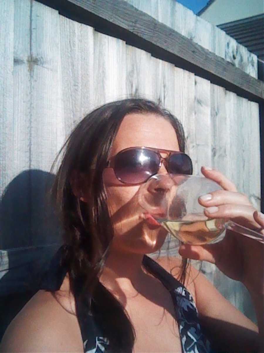 woman drinking wine