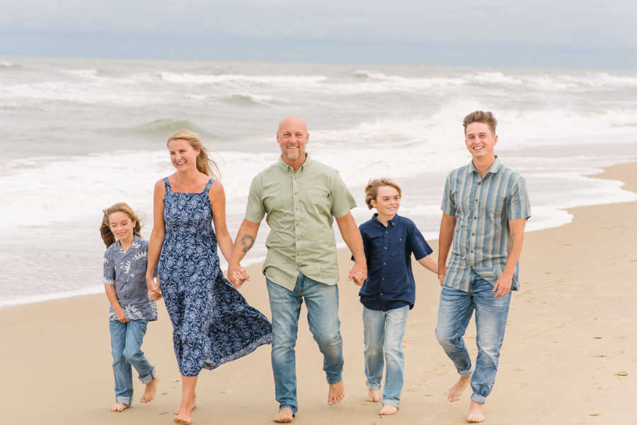 family on the beach