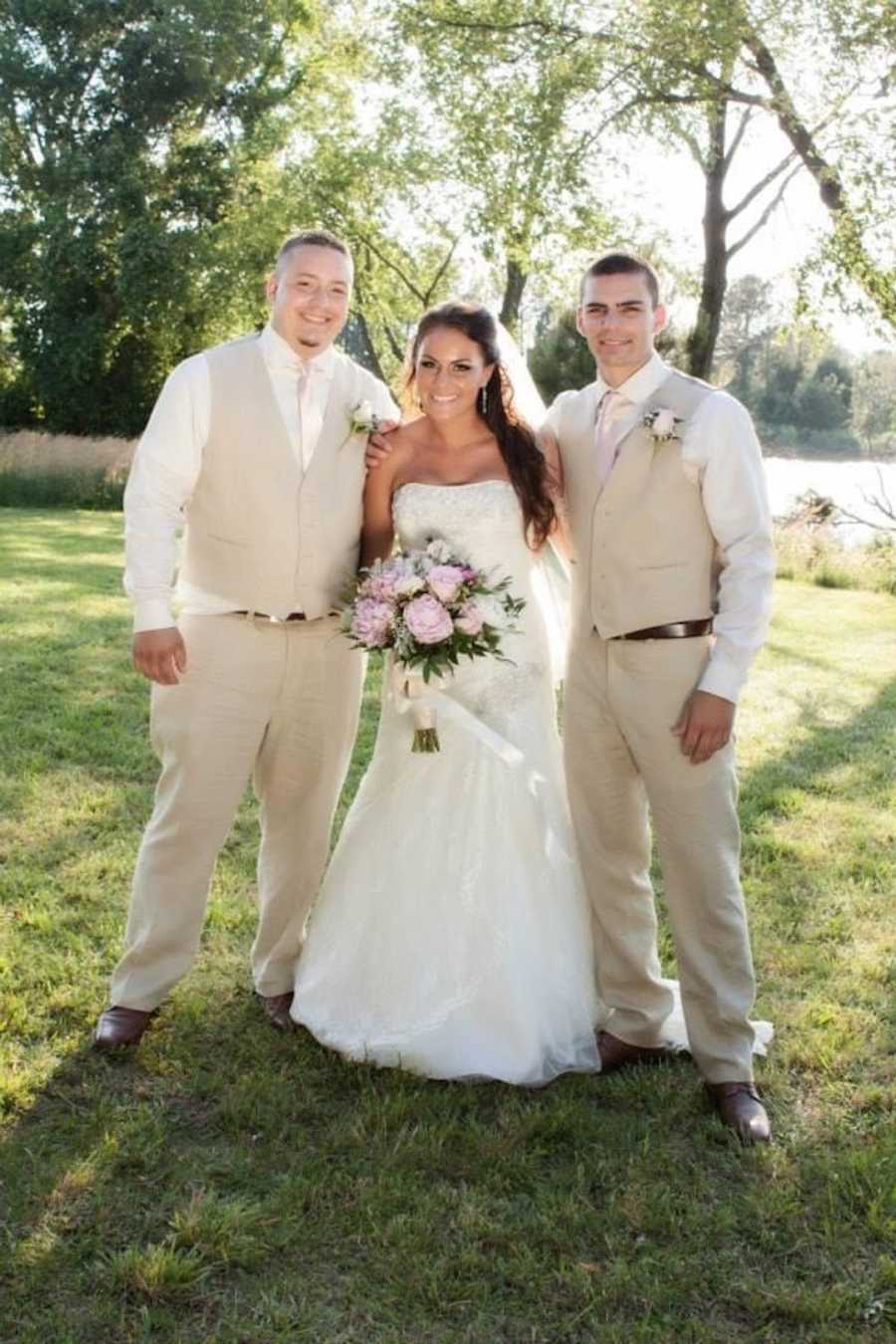 bride with her two brothers