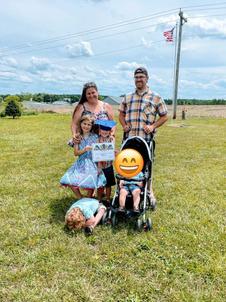 A family with their young foster son and three children