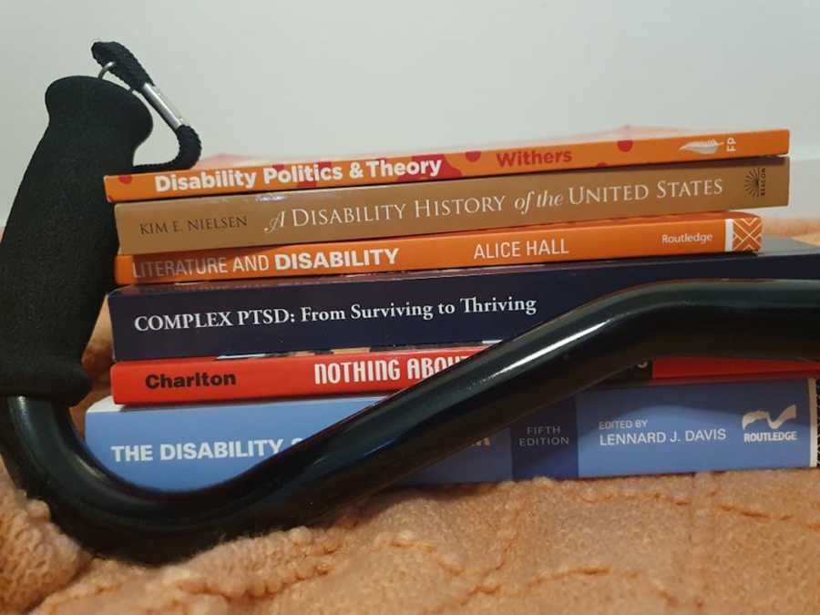 books on disability with a cane