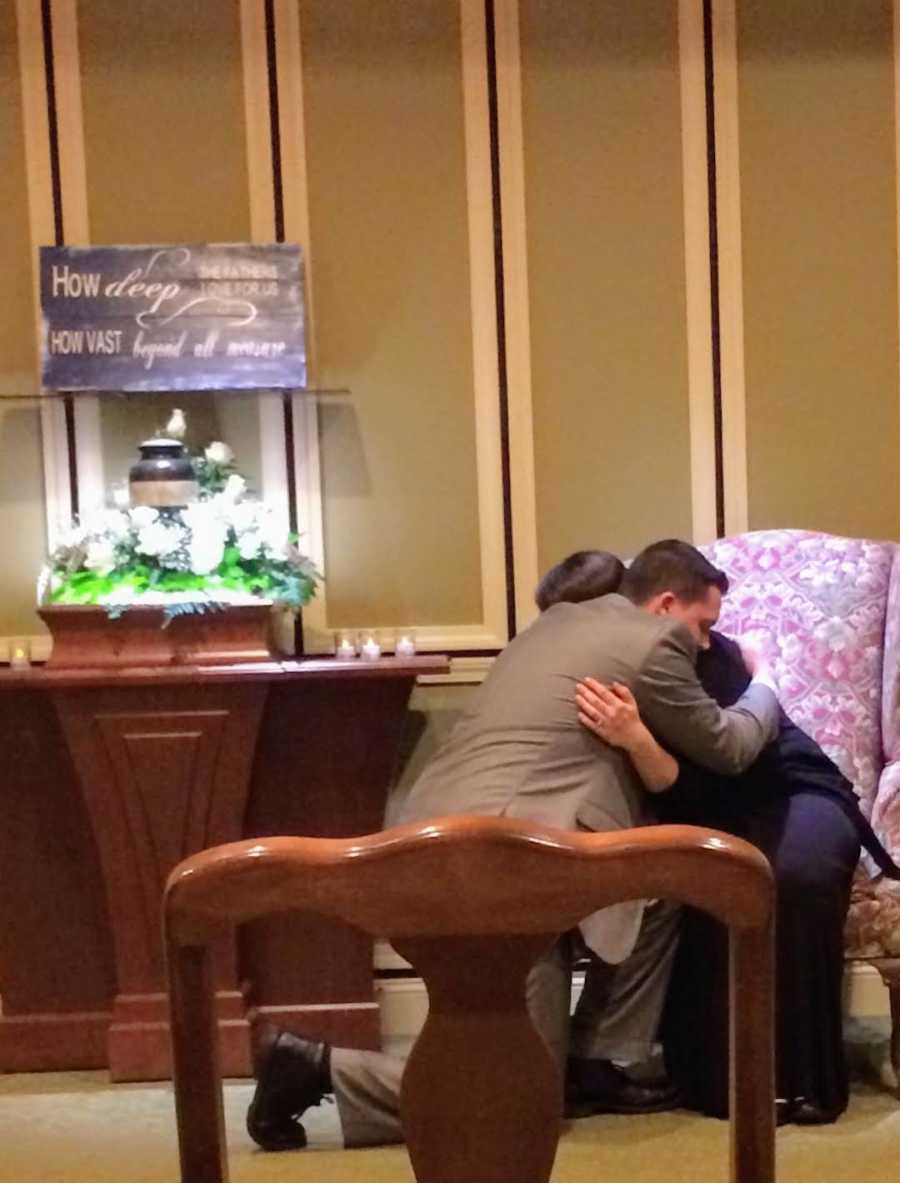 woman and her husband at funeral