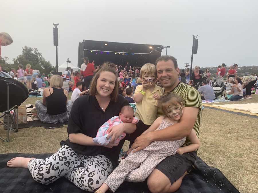 family at an outdoor festival