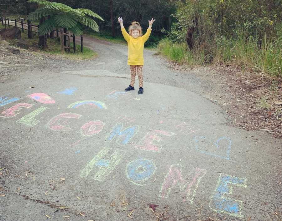 child with chalk