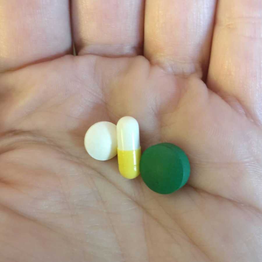 antibiotics in hand