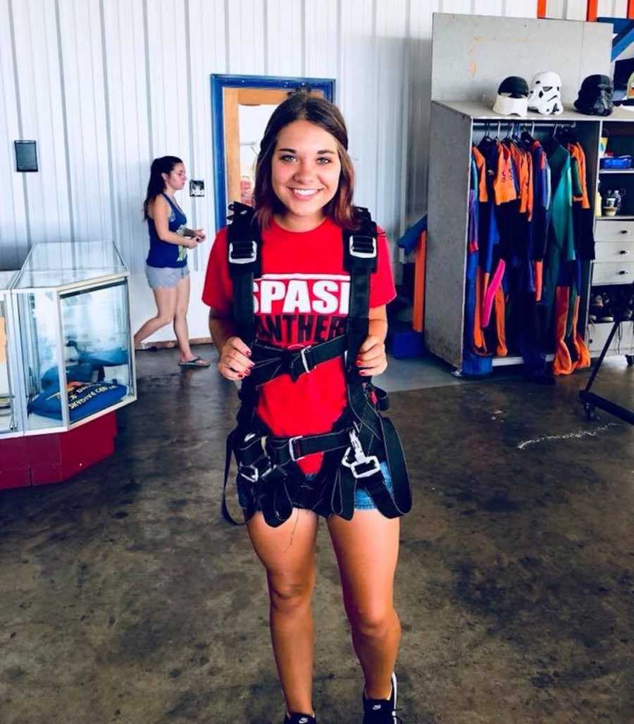 woman going skydiving