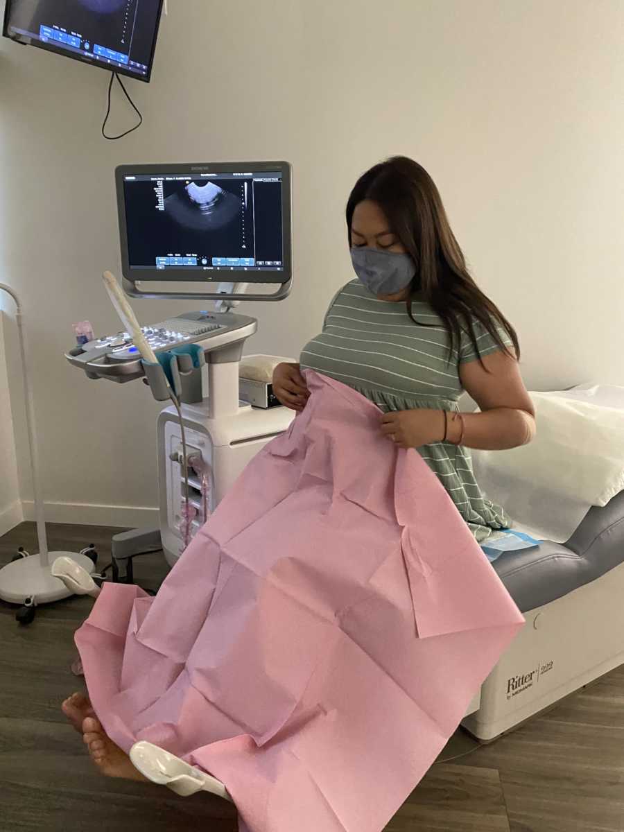 woman at the doctor.