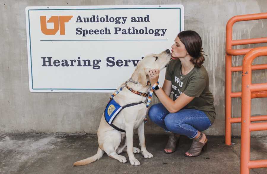 girl with her service dog