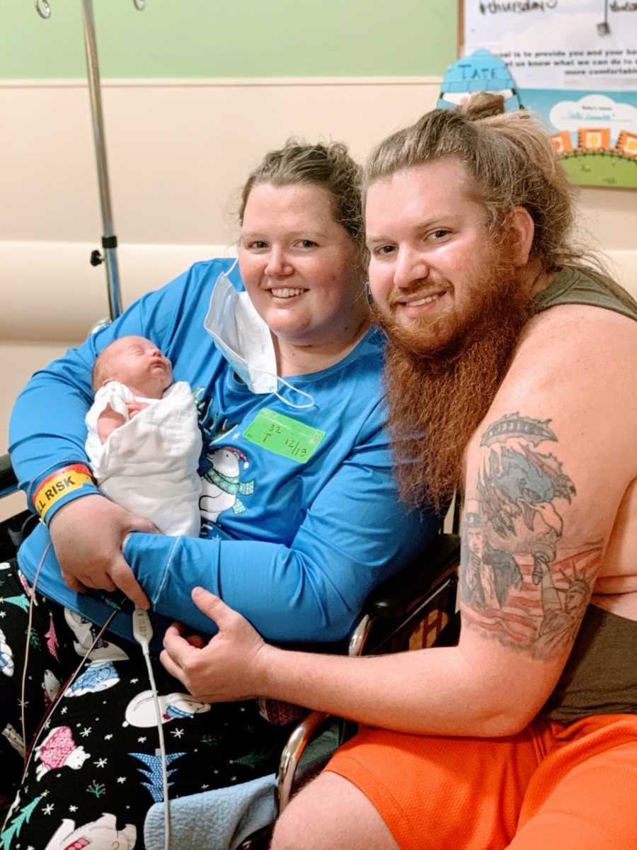 New mom meets her newborn son for the first time after traumatic birth experience